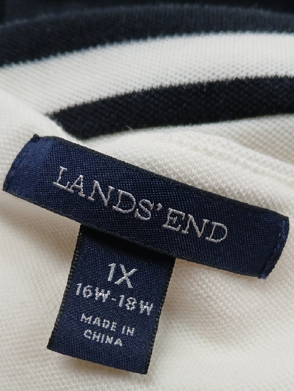 Lands' End Black and White Sleeveless Dress - Picture 2 of 3